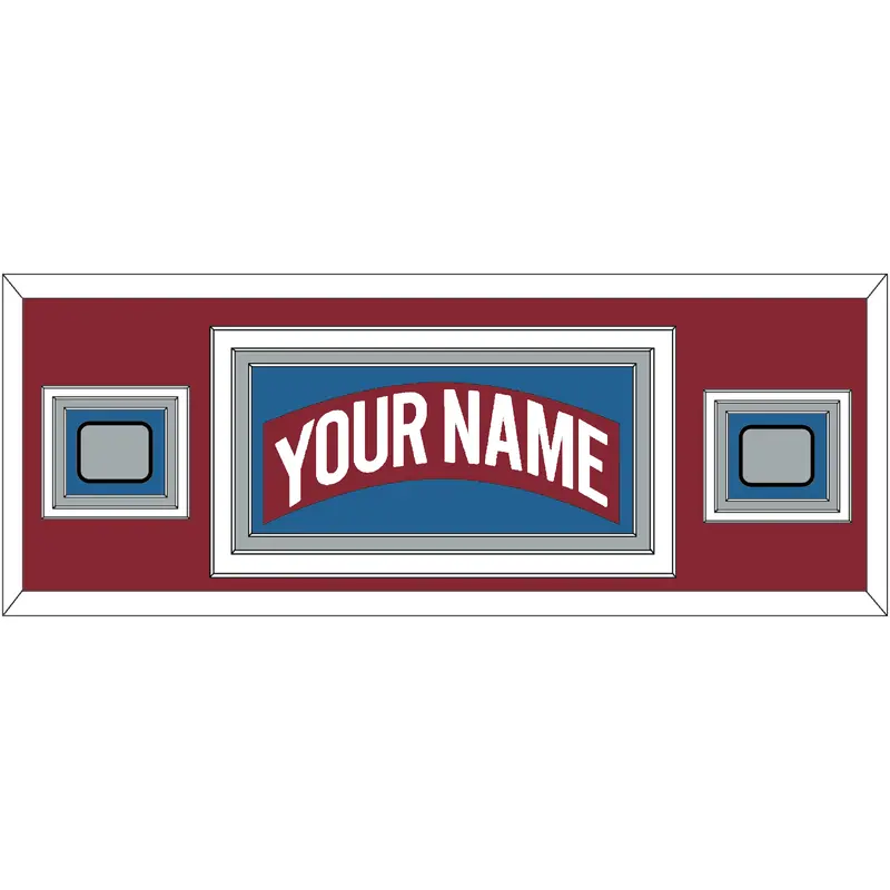 Colorado Nameplate & 2 Stanley Cup Finals Patches - Road Burgundy (1995-1996) - Triple Mat 4