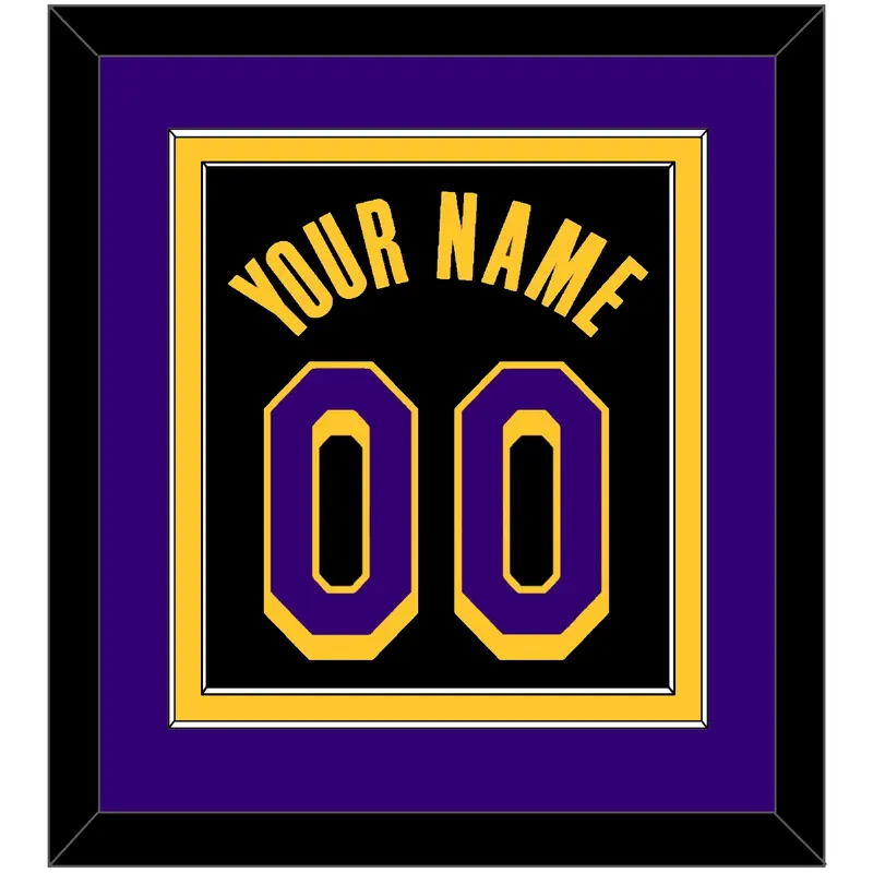 Los Angeles Name & Number - Black Earned (2020-2021) - Double Mat 3