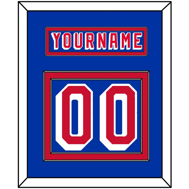 New York Nameplate & Number (Back) - Road Blue (1978-1990) - Double Mat 2