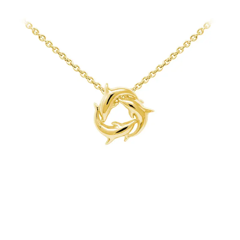 Dolphins Sterling Silver Dainty Necklace