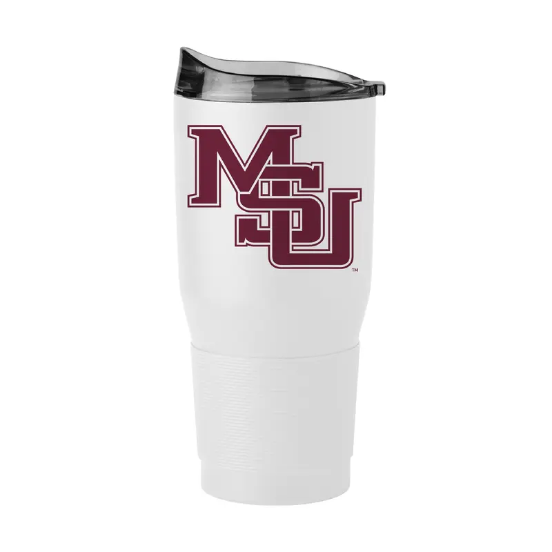 Mississippi State Vault Interlocking MS White 30oz Powder Coat Tumbler