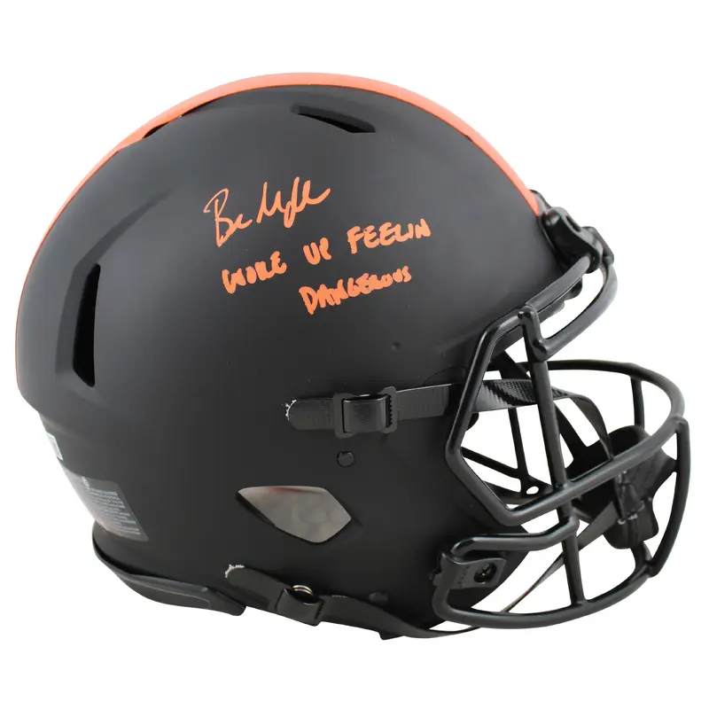 Baker Mayfield Feelin Dangerous Signed Eclipse F/S Speed Proline Helmet BAS