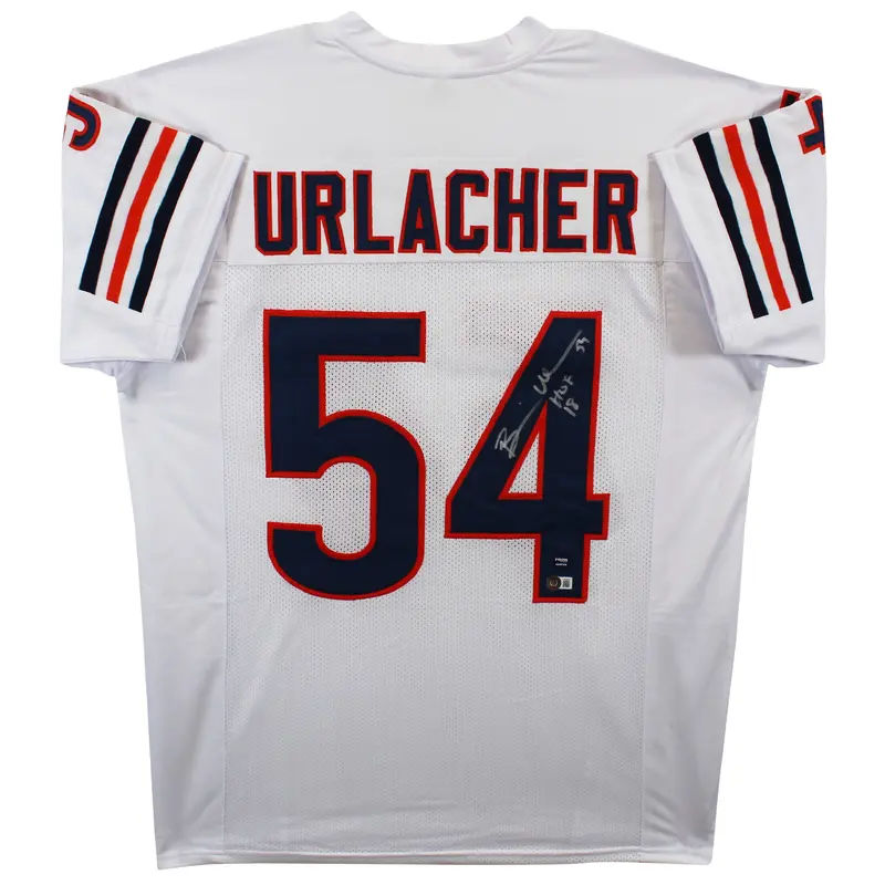 Brian Urlacher "HOF 18" Authentic Signed White Pro Style Jersey BAS Witnessed