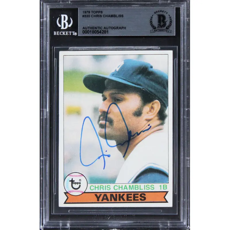 Yankees Chris Chambliss Authentic Signed 1979 Topps #335 Card BAS Slabbed