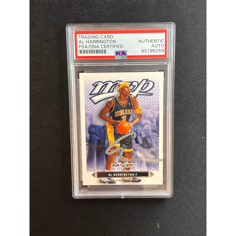 2003-04 Upper Deck MVP #62 Al Harrington Signed Card AUTO PSA Slabbed Pacers