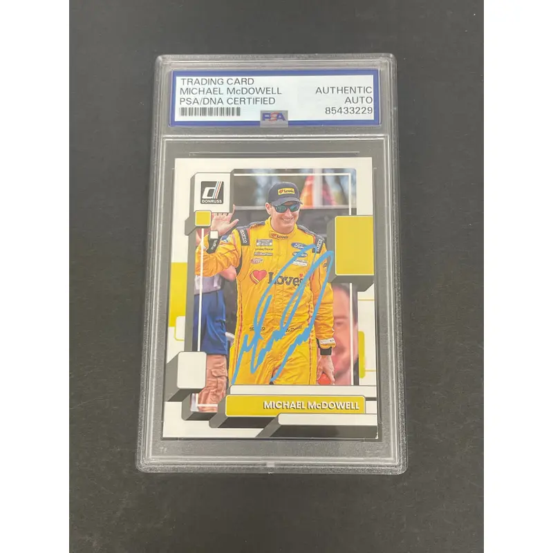 2023 Panini Donruss #63 Michael McDowell Signed Card AUTO PSA Slabbed NASCAR