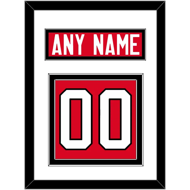 Canada Men's Hockey Nameplate & Number (Back) - 2014 Olympics Road Red - Double Mat 1