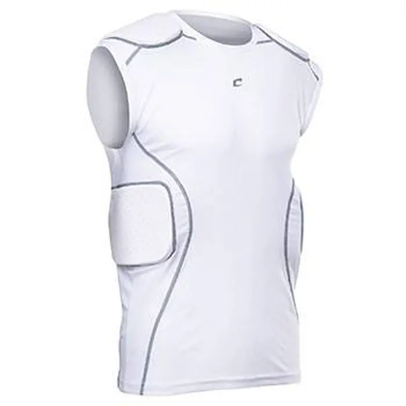 New Champro Youth Formation Football Padded Compression Shirt White Small