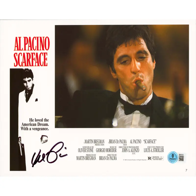 Al Pacino Scarface Authentic Signed 8x11 Horizontal Lobby Card Photo BAS 2