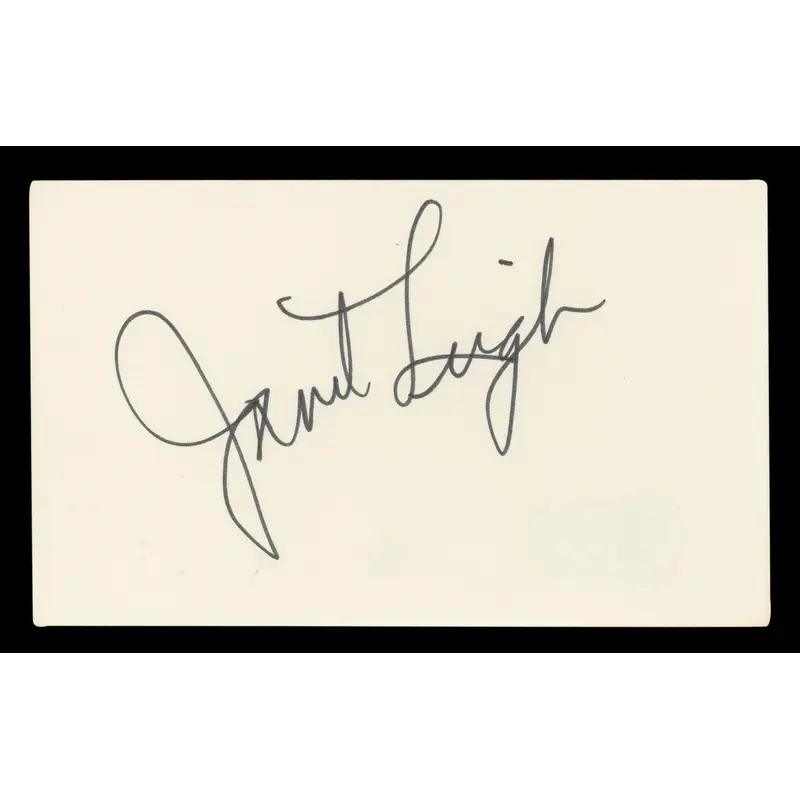 Janet Leigh Psycho Authentic Signed 3x5 Index Card Autographed BAS #BL96425