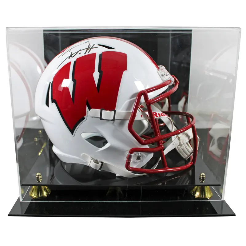 Wisconsin T.J. Watt Signed Full Size Speed Rep Helmet W/ Case BAS Witnessed