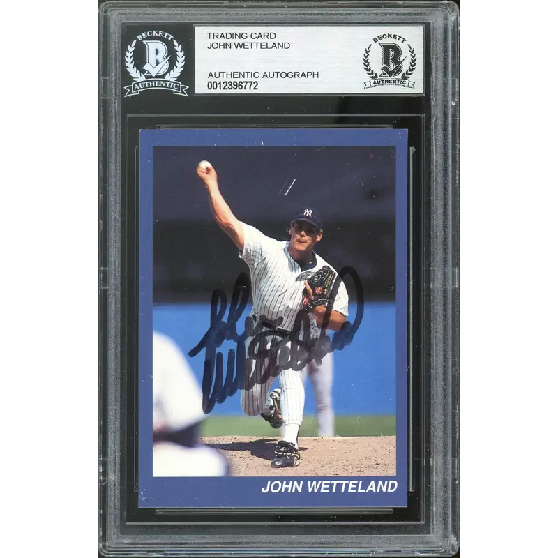 Yankees John Wetteland Authentic Signed Trading Card Autographed BAS Slabbed