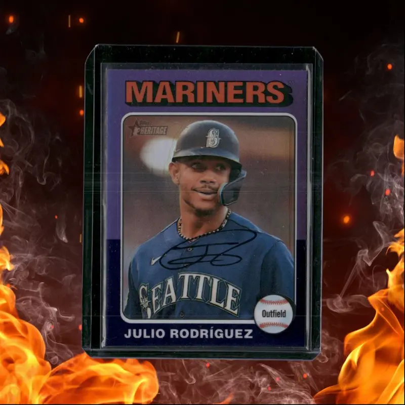 2024 Topps Heritage Julio Rodrguez Purple Holo #286
