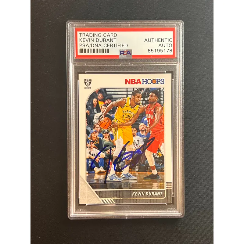 2019-20 Panini Hoops #61 Kevin Durant Signed Card AUTO PSA Slabbed