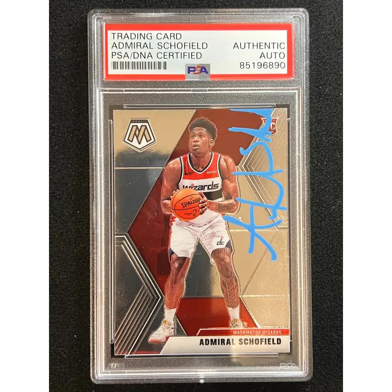 2019-20 Panini Mosaic #202 Admiral Schofield Signed Card AUTO PSA Slabbed RC Wizards