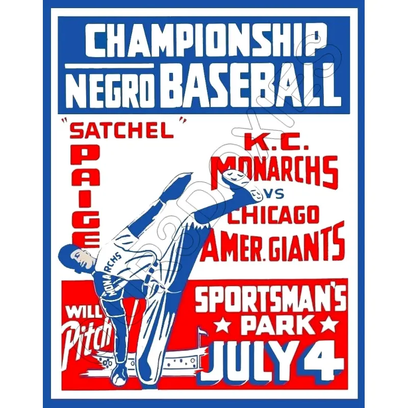 Satchel Paige 1940's Negro Leagues Store Counter Standup Sign - Monarchs Giants - 2156