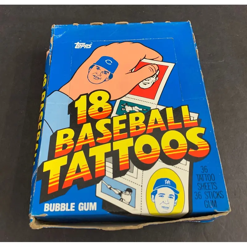 1986 Topps Baseball Tattoos Wax Box