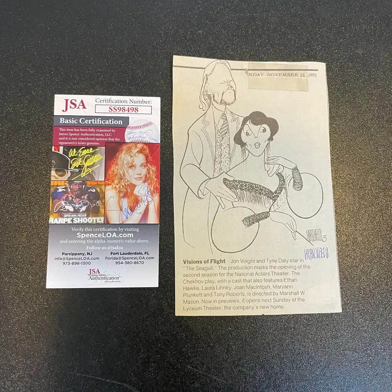 Al Hirschfeld Signed Autographed Photo Caricaturist With JSA COA
