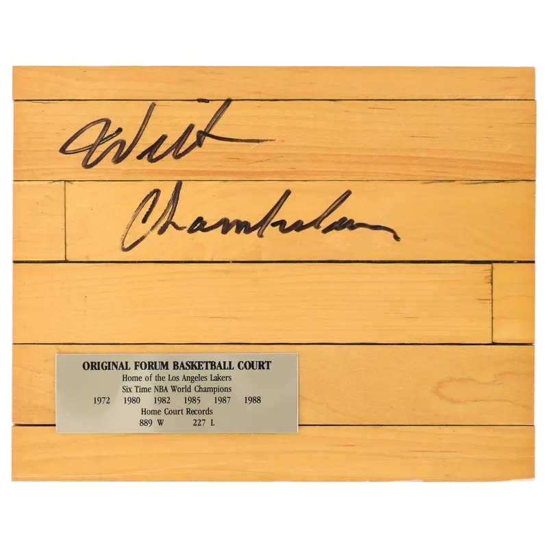 Wilt Chamberlain Signed Original Lakers Forum Basketball Court Floor Beckett COA
