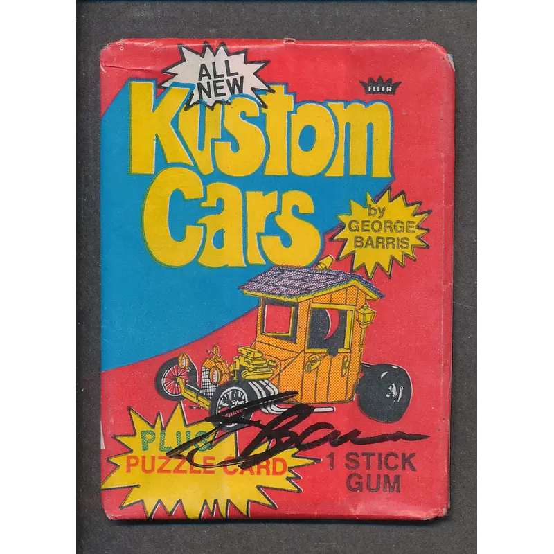 1975 Fleer Kustom Cars Unopened Wax Pack (w/ Barris Autograph)
