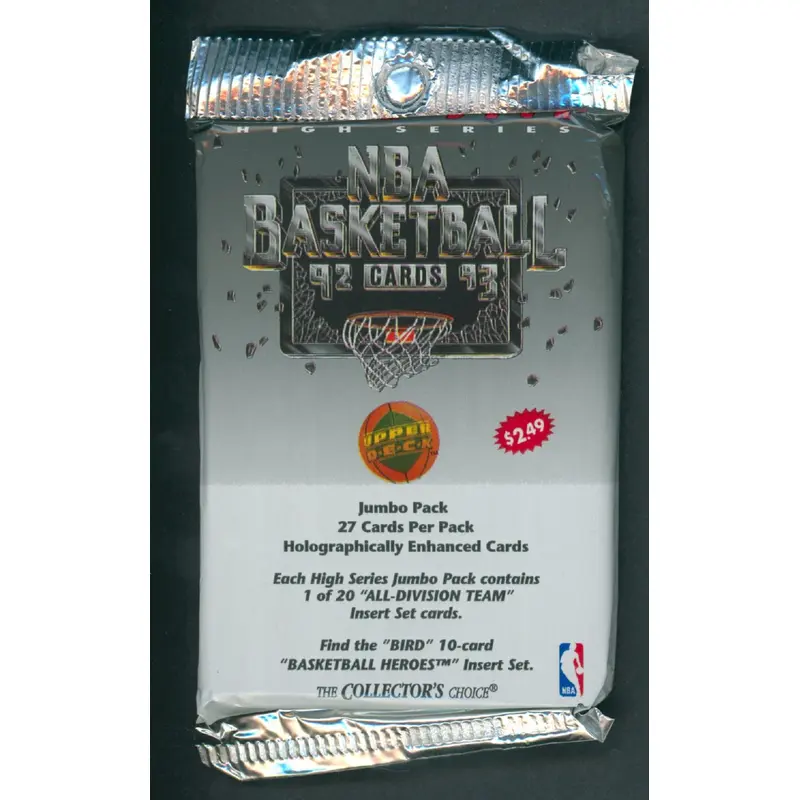 1992/93 Upper Deck Basketball Unopened High Series Jumbo Pack (White)