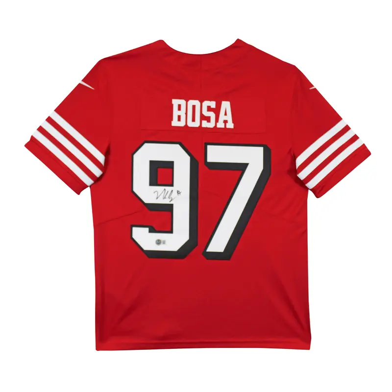 49ers Nick Bosa Authentic Signed Red Nike Elite Jersey BAS Witnessed #1W866966