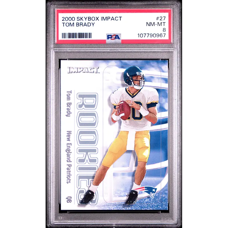 Tom Brady 2000 Skybox Impact Rookie #27 PSA 8 Nm-Mint