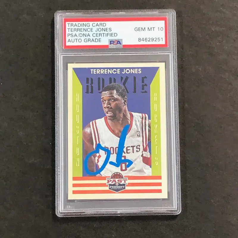 2012-13 Panini Past & Present #182 Terrence Jones Signed AUTO 10 PSA/DNA RC Rockets