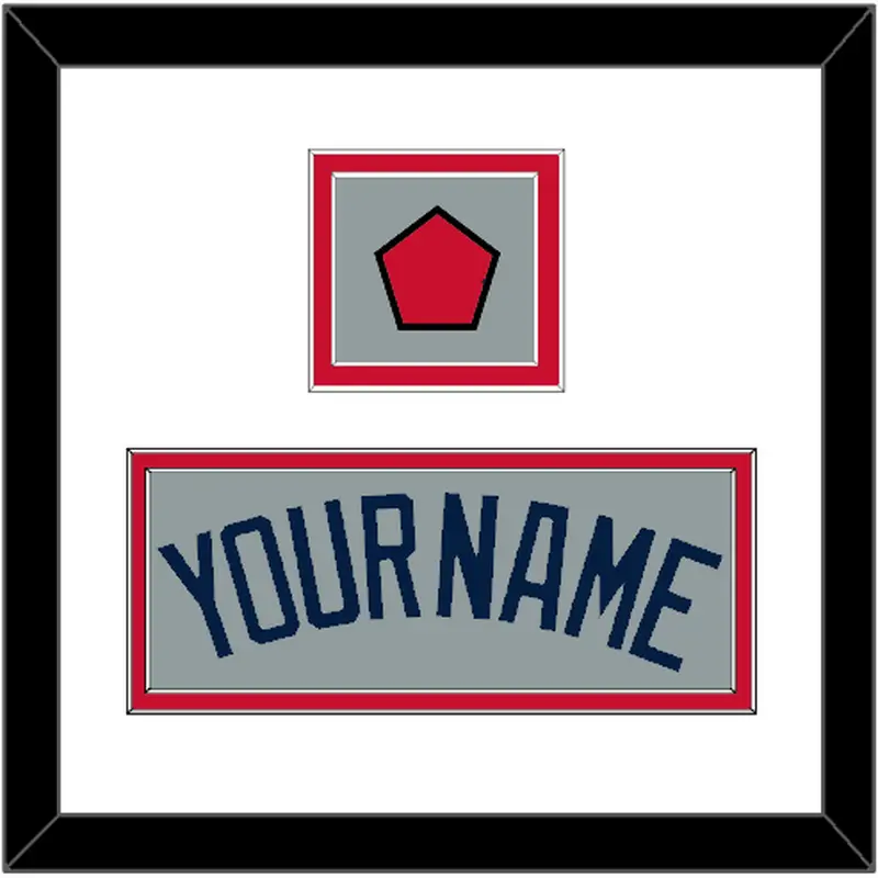 Boston Name & Logo Patch - Road Gray (2009-2013) - Double Mat 1