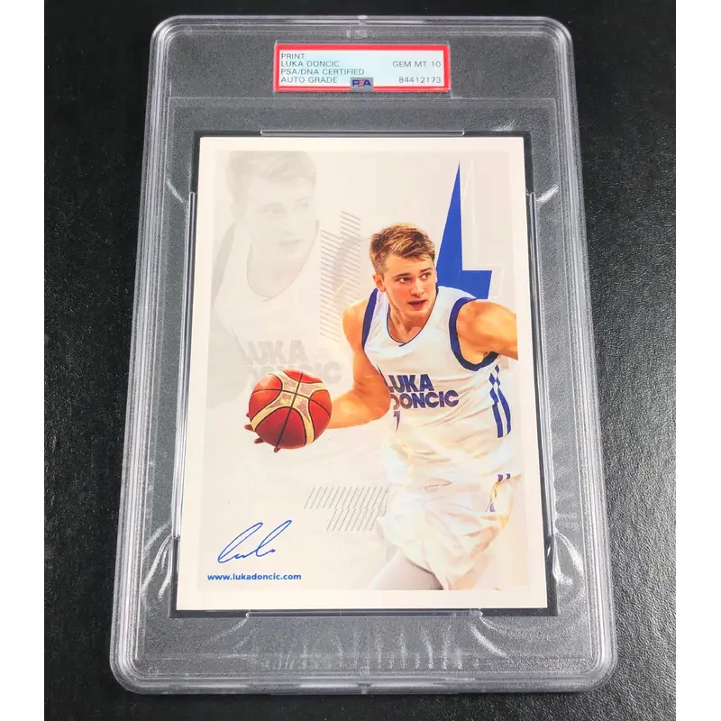 Luka Doncic Signed Photo PSA Encapsulated Auto 10 Gem Mint Mavericks