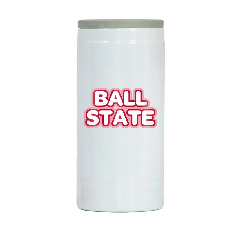 Ball State 12oz Bubble Iridescent Slim Coolie