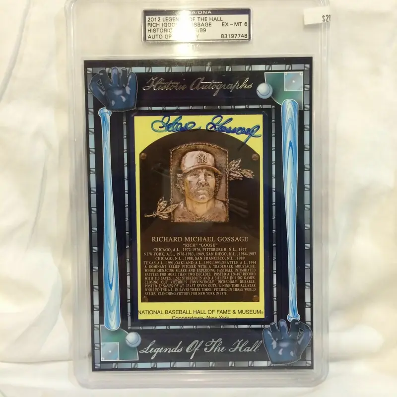 LEGENDS OF THE HALL GOOSE GOSSAGE Signed HOF Plaque #D 65/89 PSA DNA