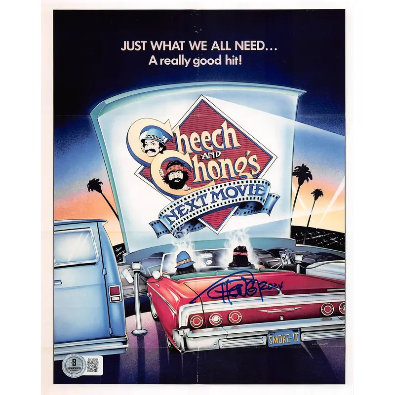 Tommy Chong Cheech & Chong's Next Movie Signed 8x10 Photo w/ Blue Sig BAS 4