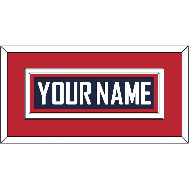 United States Mens Hockey Nameplate - 2010 Olympics Road Blue - Double Mat 3