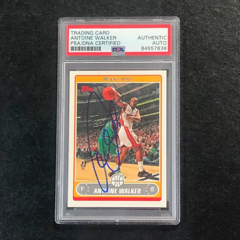 2006-07 Topps #201 Antoine Walker Signed Card AUTO PSA Slabbed Heat