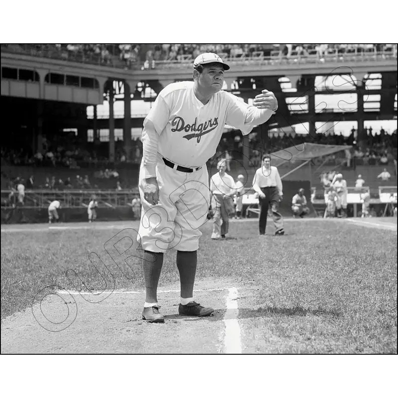 Babe Ruth 11X14 Photo - 1938 Brooklyn Dodgers - 1390