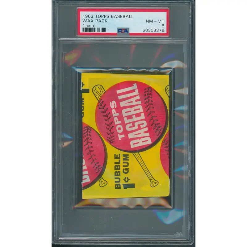 1963 Topps Baseball Unopened 1 Cent Wax Pack PSA 8 *8376