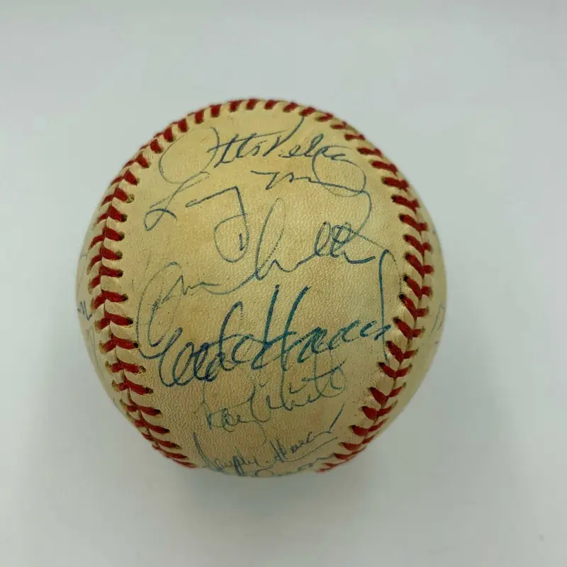 1977 New York Yankees WS Champs Team Signed Baseball Thurman Munson PSA DNA COA