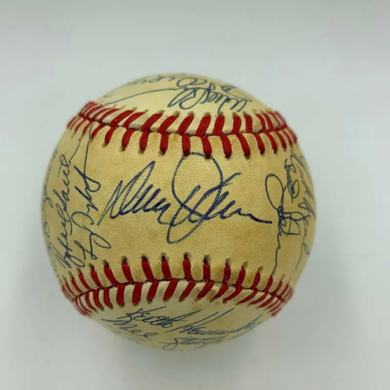 1987 New York Mets Team Signed NL Baseball With Gary Carter Strawberry Gooden