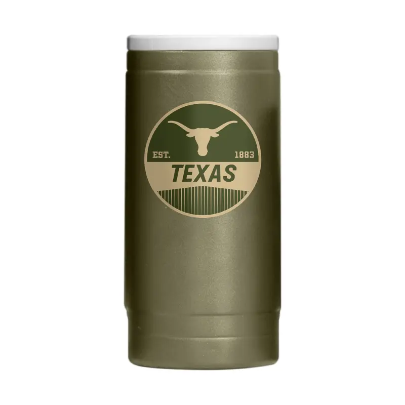 Texas  Badge Powder Coat Slim Can Coolie