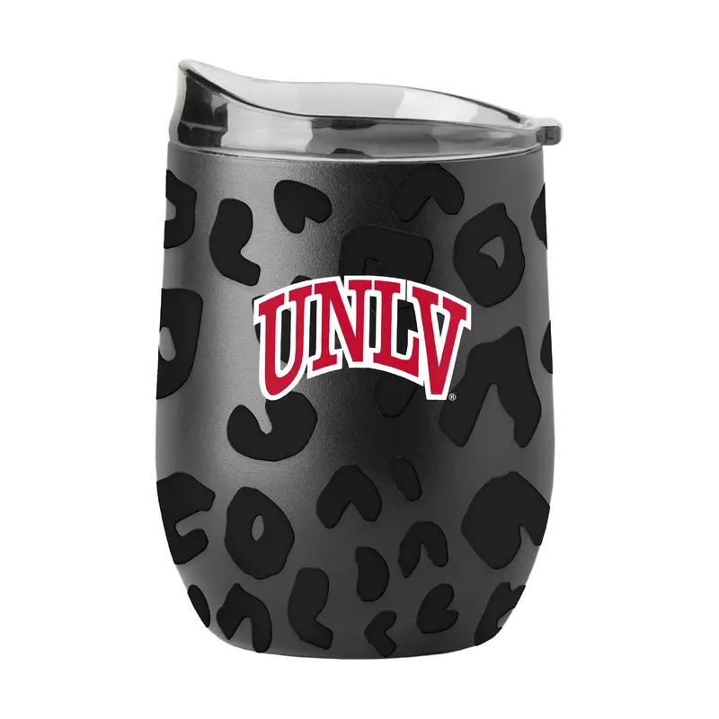 UNLV Leopard 16oz Black Powdercoat Curved Beverage