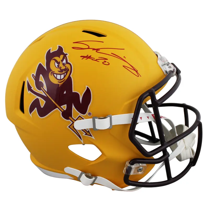Arizona State Sam Leavitt Signed Sparky Full Size Speed Rep Helmet BAS Witnessed
