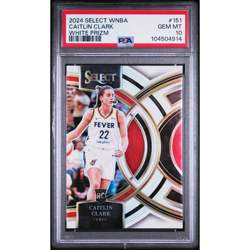 Caitlin Clark 2024 Select WNBA #151 White Prizm Rookie #7/99 PSA 10 Gem Mint