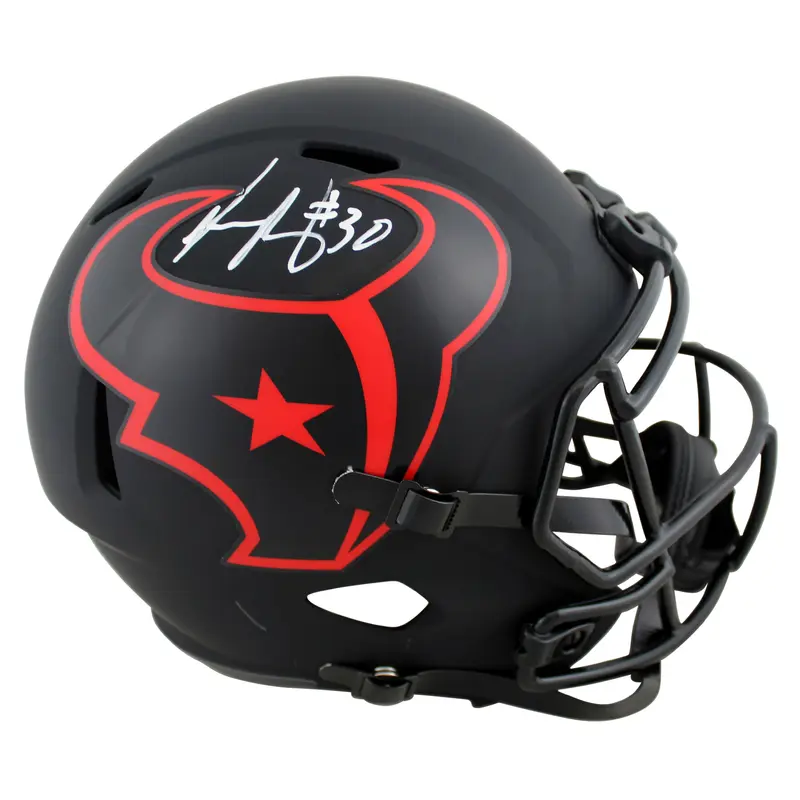 Texans Phillip Lindsay Signed Eclipse Full Size Speed Rep Helmet BAS Witnessed