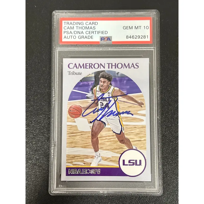 2021 Panini Chronicles #65 Cameron Thomas Signed Card PSA/DNA AUTO 10