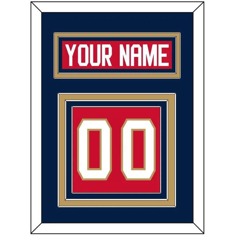 Florida Nameplate & Number (Back) - Home Red - Triple Mat 3