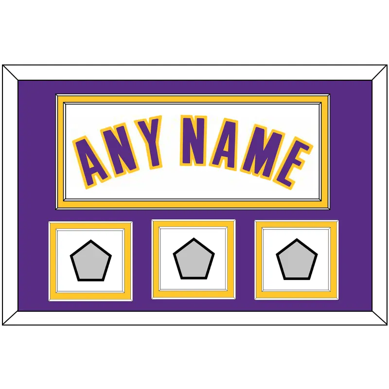 Los Angeles Name & 3 Finals Patches - Alternate White (2002-2018) - Double Mat 3