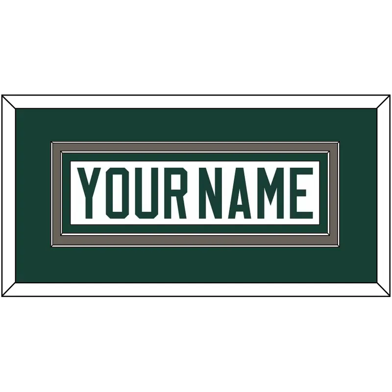 Michigan State Hockey Nameplate - Home White (2006-2007) - Double Mat 2