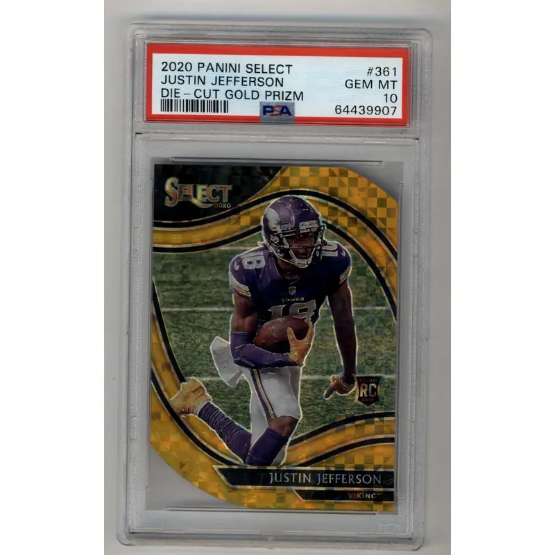 Justin Jefferson 2020 Select Die-Cut Gold #361 09/10 PSA 10 Gem Mint