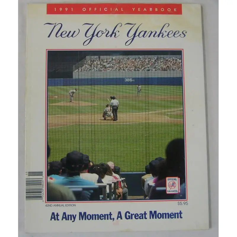 New York Yankees Authentic Official 1991 Program Yearbook